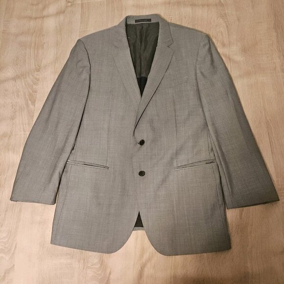 Hugo Boss Blazer Sport Coat Mens 46R  Gray 2 Button Wool Reda Super 110 Modern - Picture 1 of 10